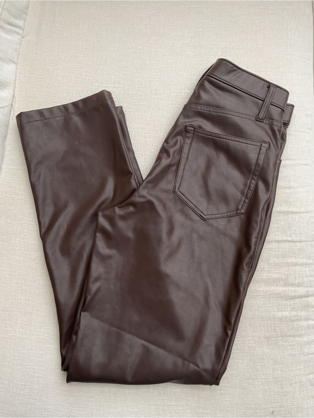 Abercrombie & Fitch Brown Faux Leather High-Rise Skinny Pants - Picture 3 of 7